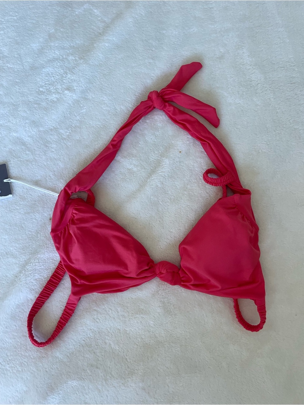 Vitamin A Red Halter Bikini Top with Front Knot